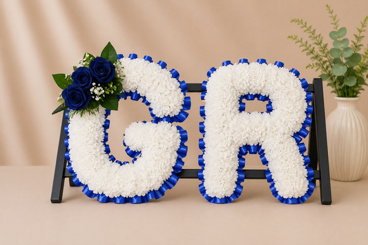 Any 2 Letter Tribute personalised artificial silk letter tribute