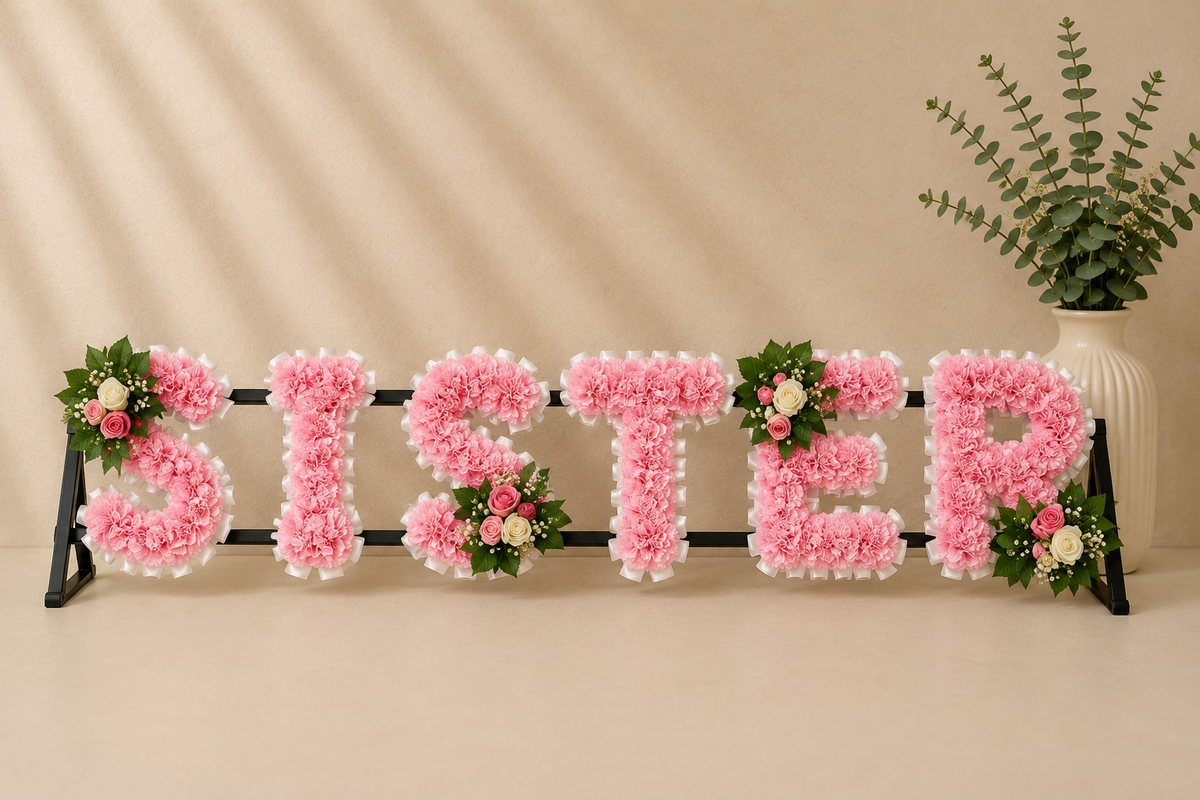 Any 6 Letter Tribute personalised artificial silk letter tribute