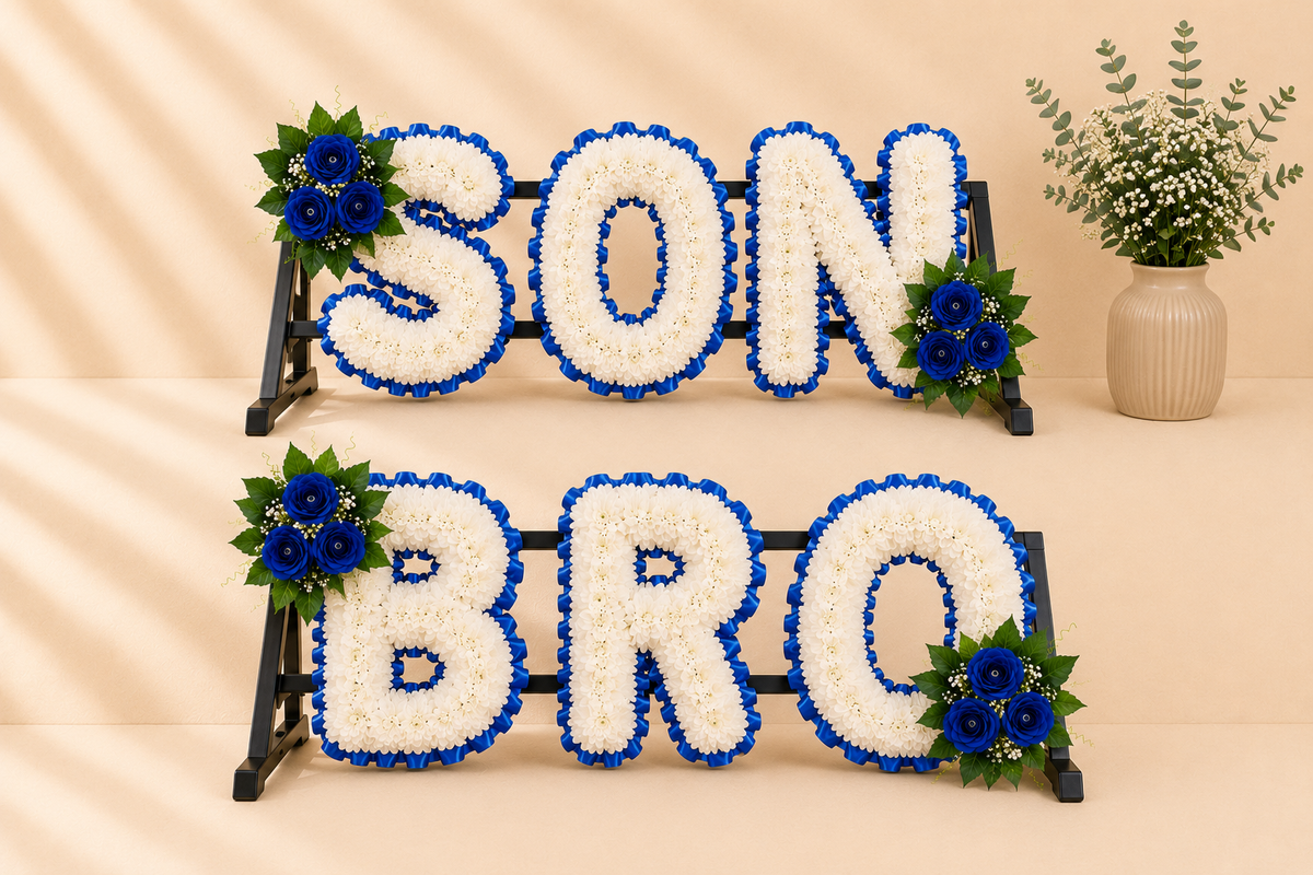 SON, BRO Funeral Package artificial silk funeral flower package
