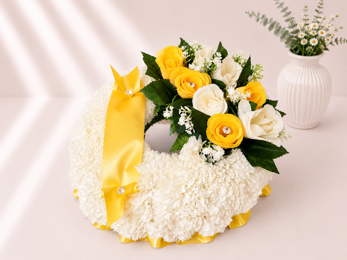 Ring Tribute artificial silk funeral flower tribute