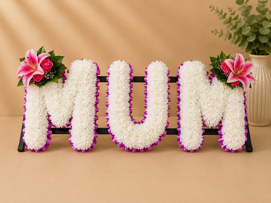 Any 3 Letter Tribute personalised artificial silk letter tribute