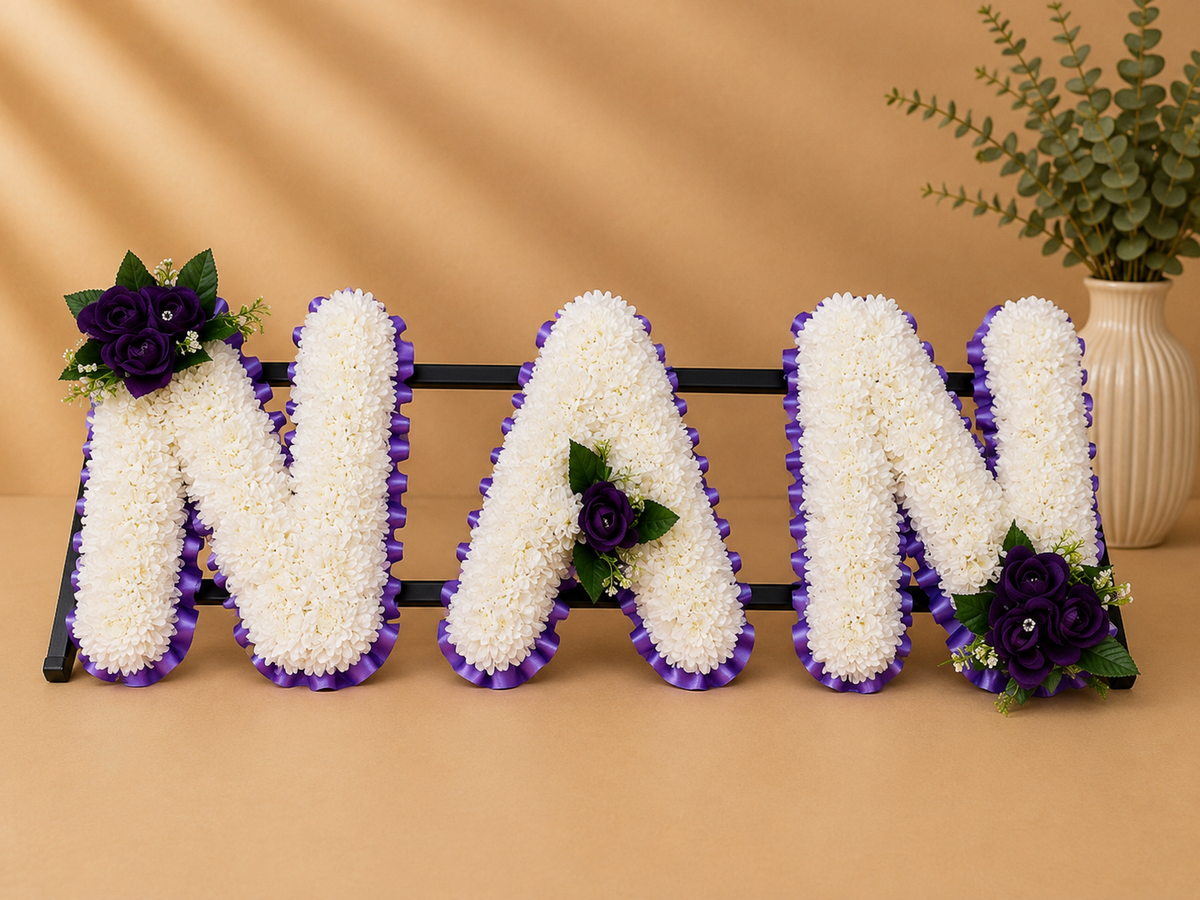 Any 3 Letter Tribute personalised artificial silk letter tribute