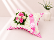 Pillow Tribute artificial silk funeral flower tribute