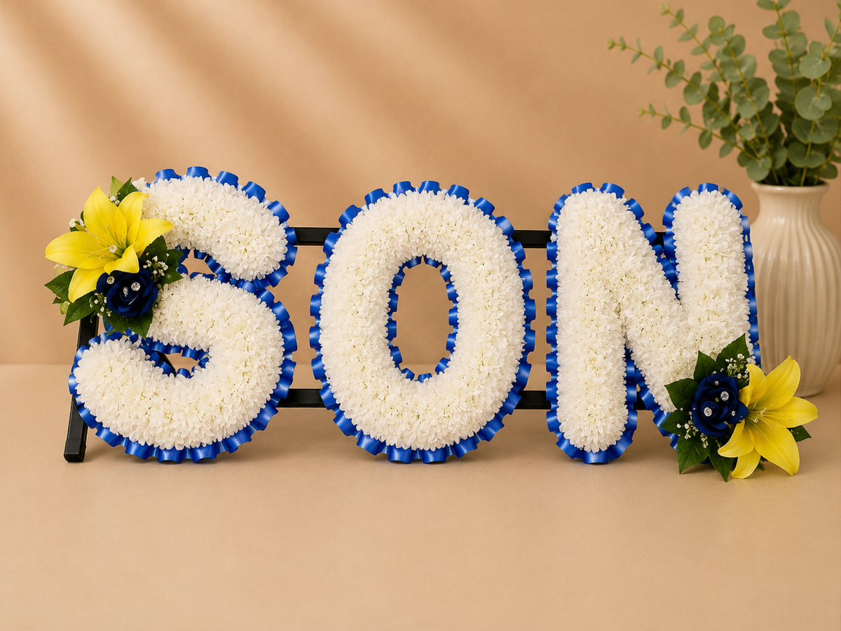 Any 3 Letter Tribute personalised artificial silk letter tribute