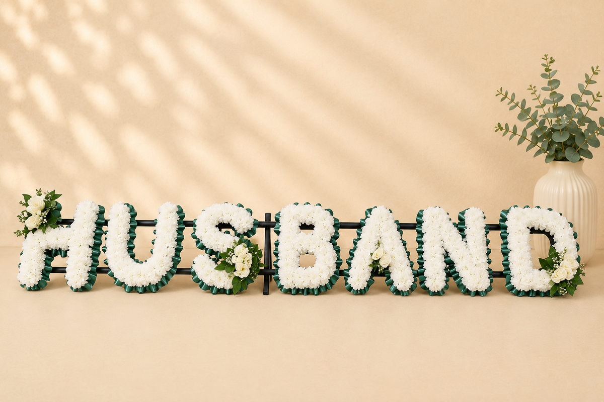 Any 7 Letter Tribute personalised artificial silk letter tribute