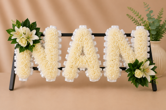 Any 3 Letter Tribute personalised artificial silk letter tribute