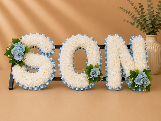 Any 3 Letter Tribute personalised artificial silk letter tribute