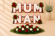 MUM, NAN, 2ft Coffin Spray Funeral Package artificial silk funeral flower package