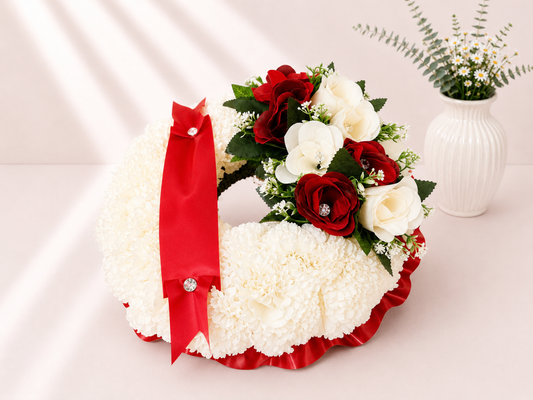 Ring Tribute artificial silk funeral flower tribute