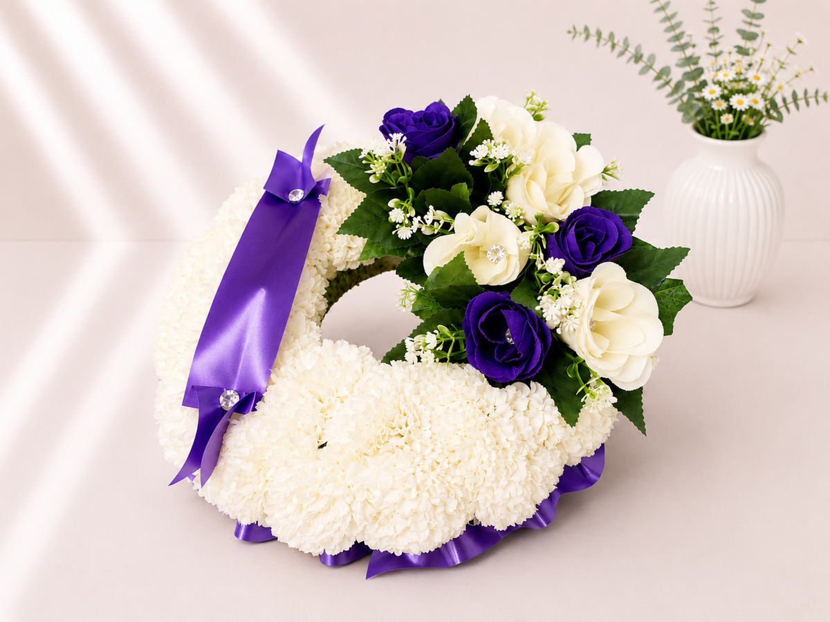 Ring Tribute artificial silk funeral flower tribute