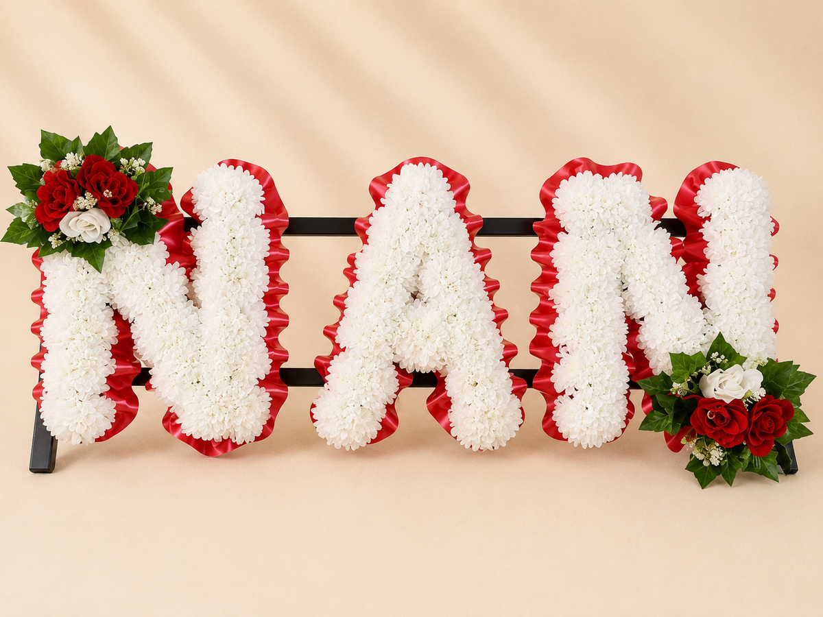 Any 3 Letter Tribute personalised artificial silk letter tribute