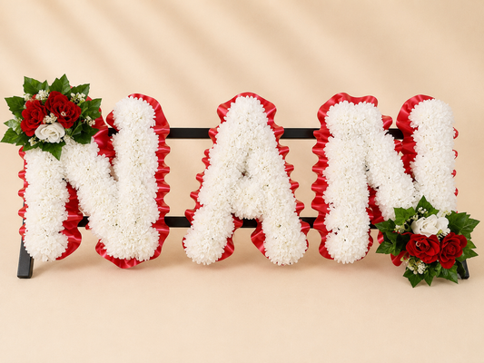 Any 3 Letter Tribute personalised artificial silk letter tribute