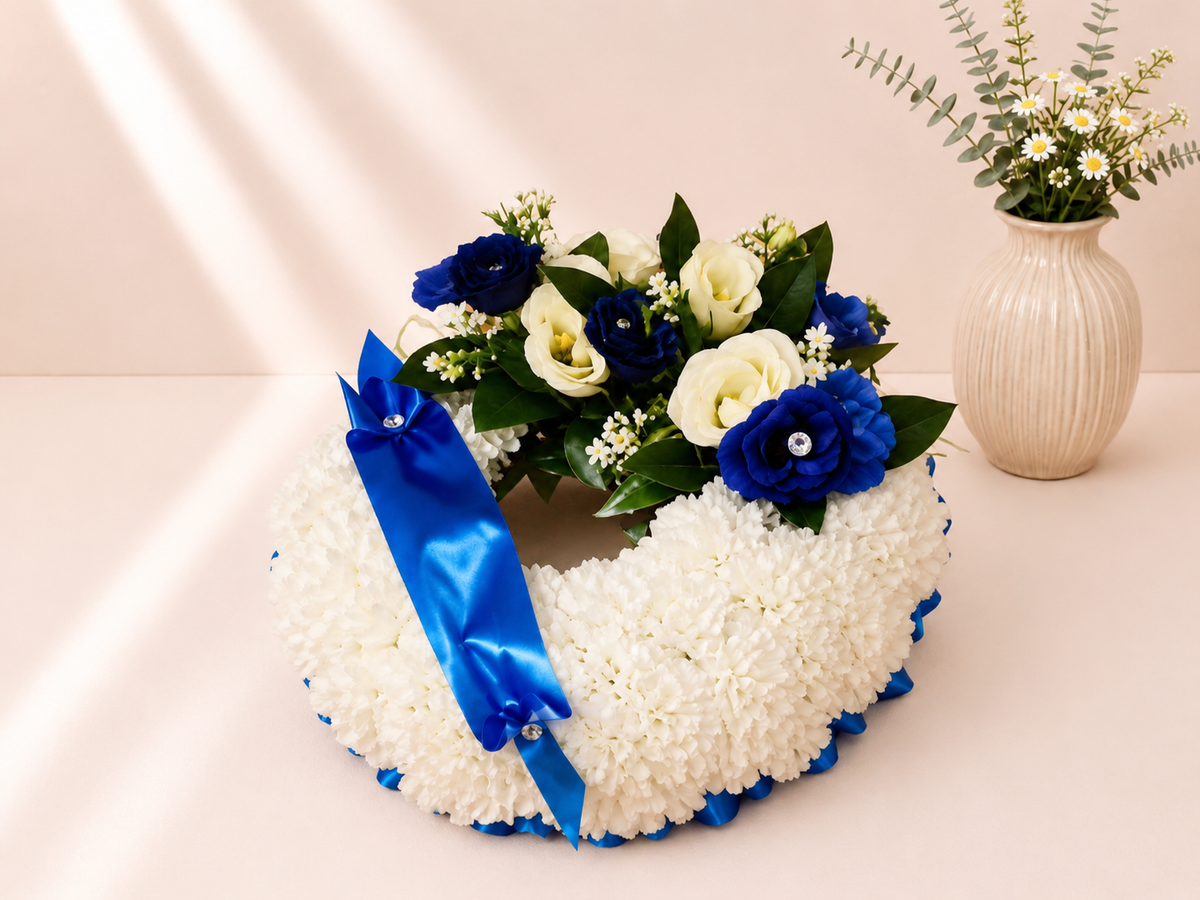 Ring Tribute artificial silk funeral flower tribute