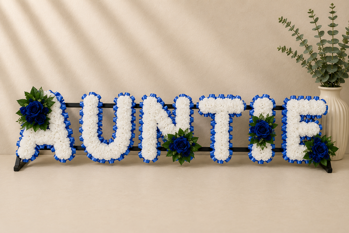 Any 6 Letter Tribute personalised artificial silk letter tribute