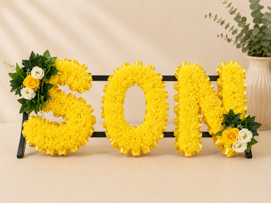 Any 3 Letter Tribute personalised artificial silk letter tribute