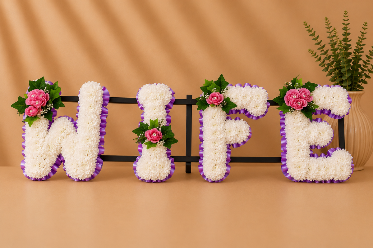 Any 4 Letter Tribute personalised artificial silk letter tribute