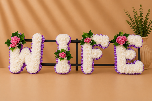 Any 4 Letter Tribute personalised artificial silk letter tribute