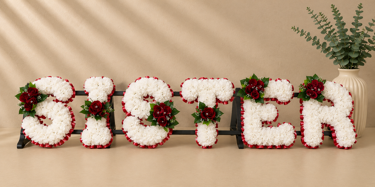 Any 6 Letter Tribute personalised artificial silk letter tribute