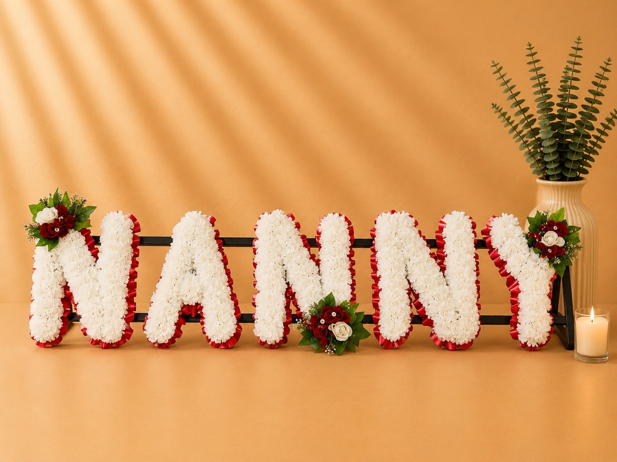 Any 5 Letter Tribute personalised artificial silk letter tribute