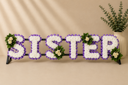 Any 6 Letter Tribute personalised artificial silk letter tribute
