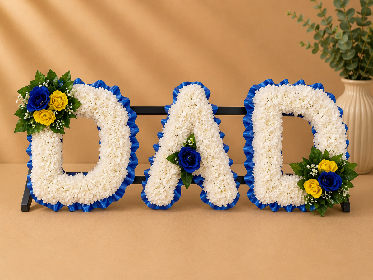 Any 3 Letter Tribute personalised artificial silk letter tribute