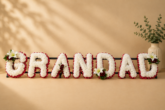 Any 7 Letter Tribute personalised artificial silk letter tribute