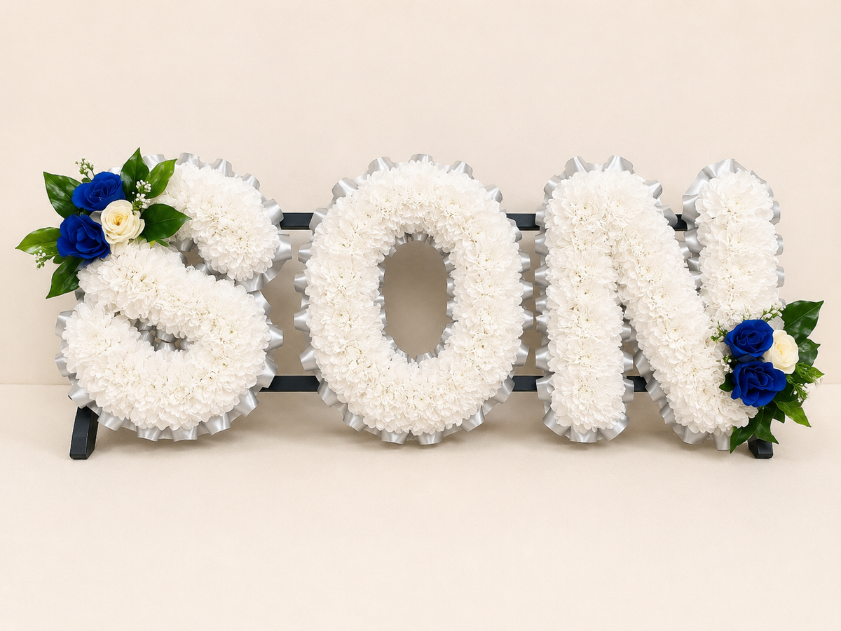 Any 3 Letter Tribute personalised artificial silk letter tribute