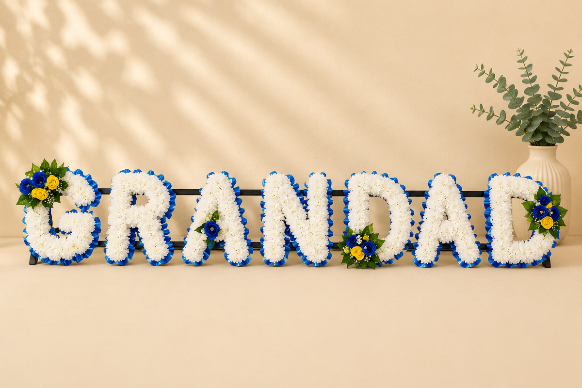 Any 7 Letter Tribute personalised artificial silk letter tribute