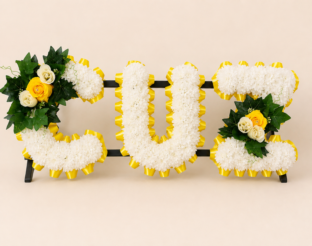 Any 3 Letter Tribute personalised artificial silk letter tribute