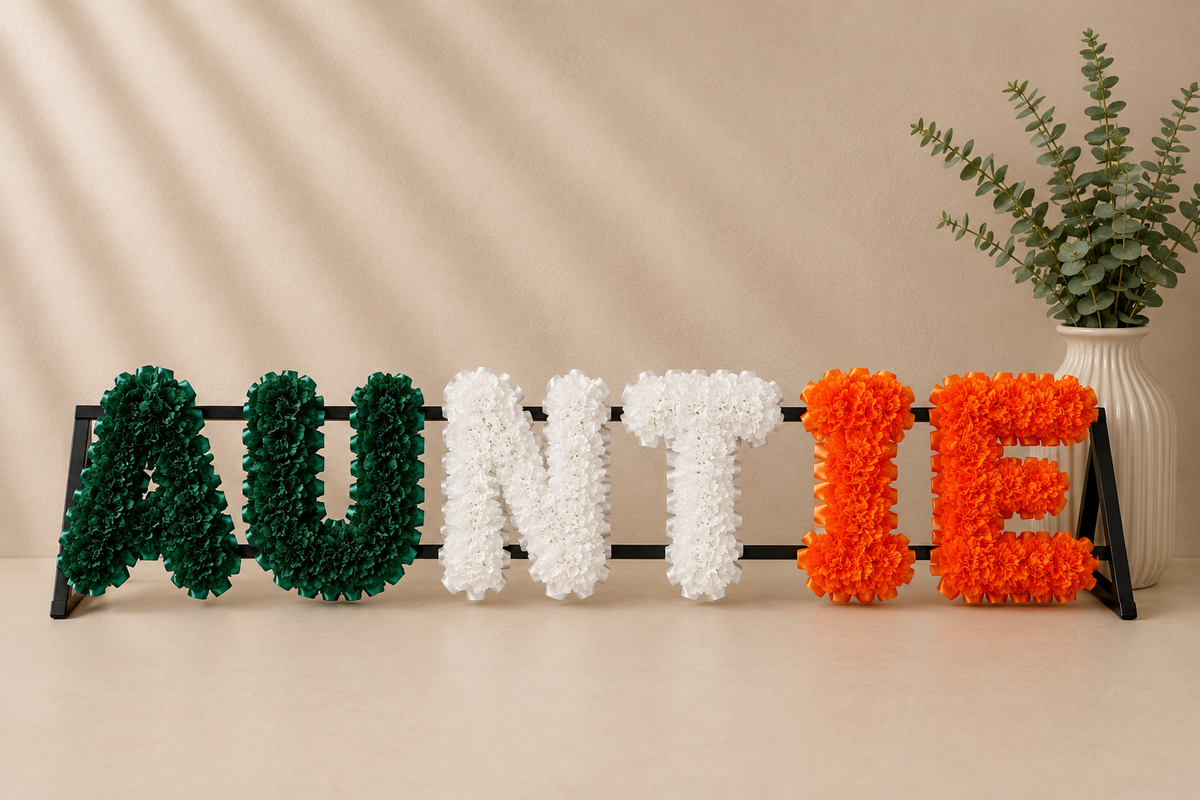 Any 6 Letter Tribute personalised artificial silk letter tribute