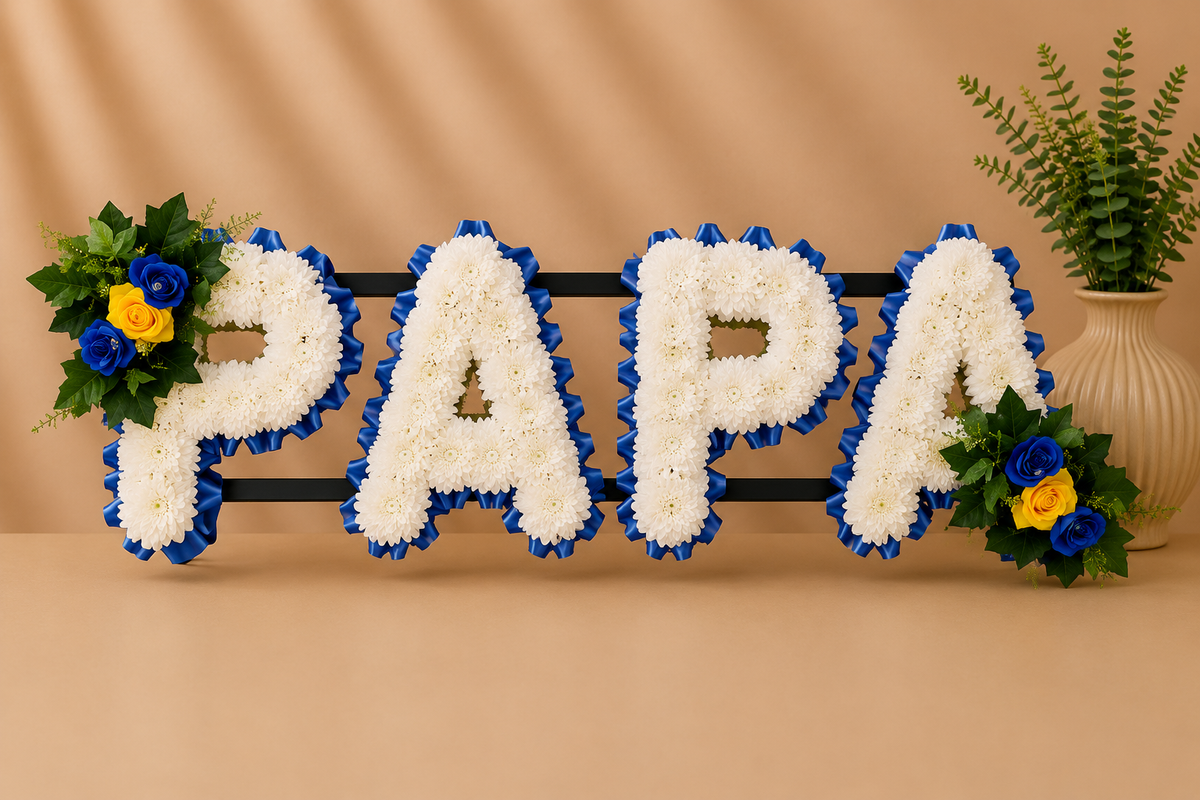 Any 4 Letter Tribute personalised artificial silk letter tribute