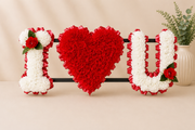 I (Heart) U Tribute artificial silk funeral flower tribute