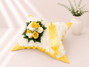 Pillow Tribute artificial silk funeral flower tribute