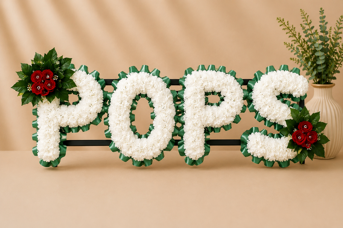 Any 4 Letter Tribute personalised artificial silk letter tribute