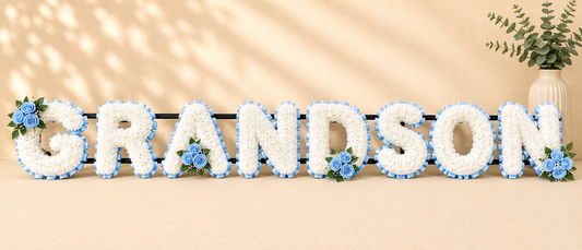 Any 8 Letter Tribute personalised artificial silk letter tribute