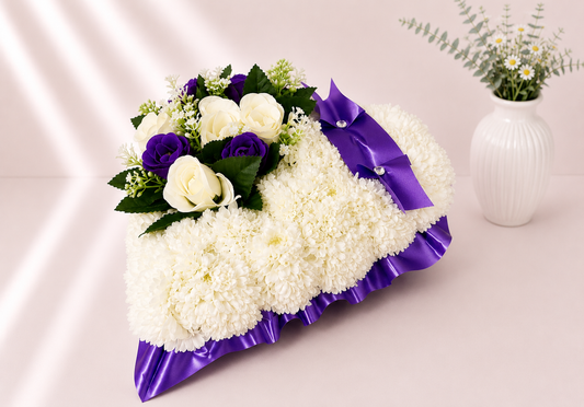 Heart Tribute artificial silk funeral flower tribute