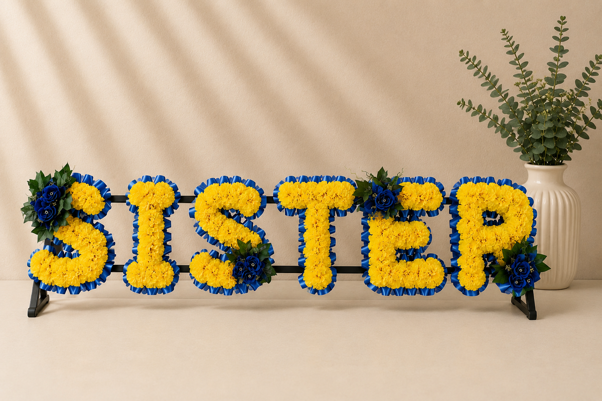 Any 6 Letter Tribute personalised artificial silk letter tribute