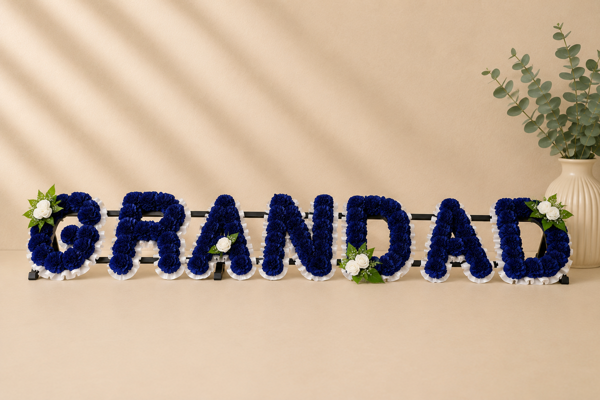 Any 7 Letter Tribute personalised artificial silk letter tribute