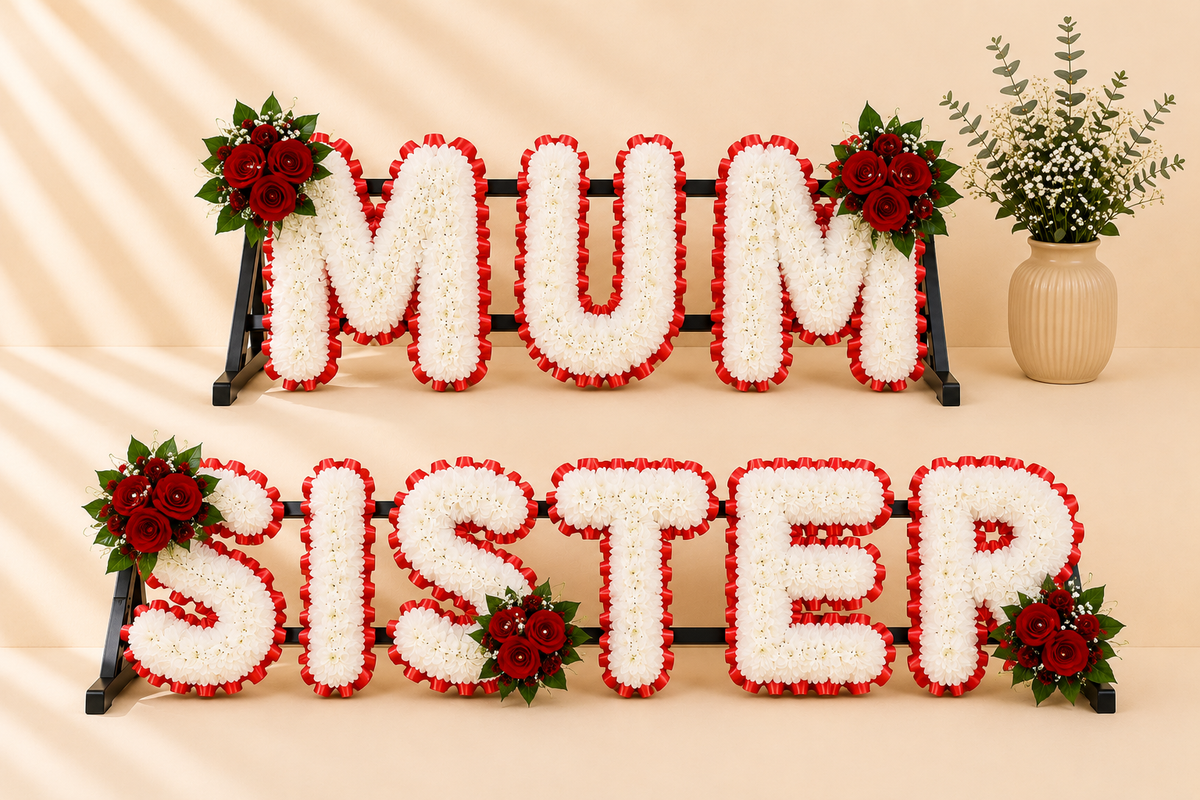 MUM, SISTER Funeral Package artificial silk funeral flower package